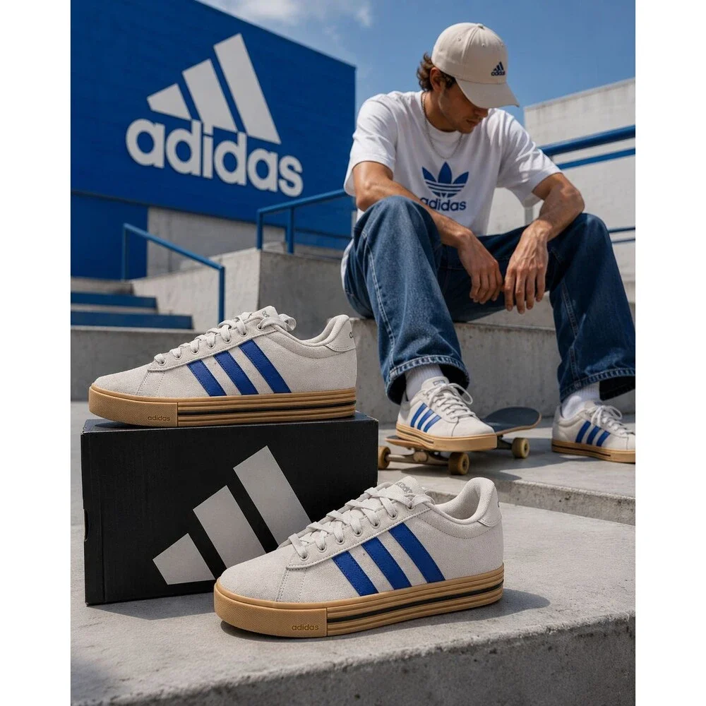 Adidas Daily 4.0 White Blue Gum Suede Men's 10.5 Women's 11.5 NEW Box